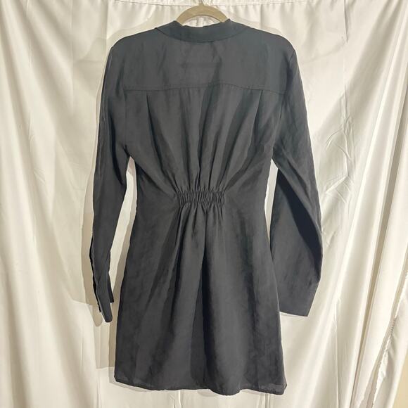 ZARA Women’s Black Wrap Mini Dress – Size S – Elegant V-Neck Silhouette - Picture 3 of 5